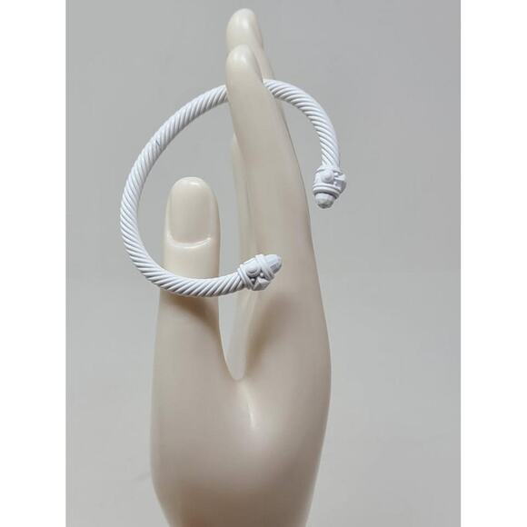 David Yurman White Aluminum Renaissance Cable Cuff - Picture 4 of 5